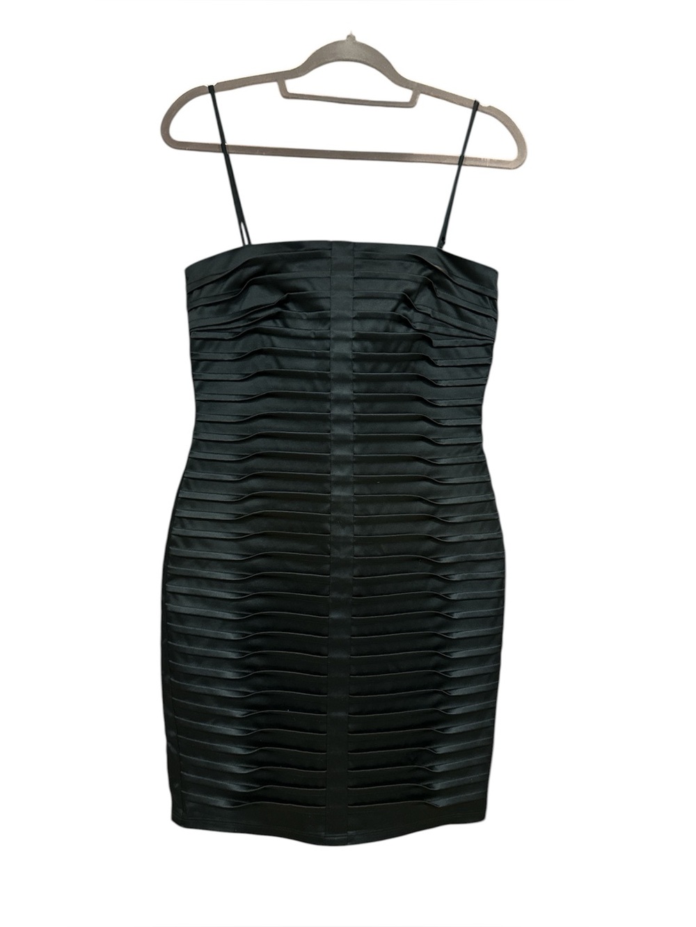 Calvin Klein pleated bodycon little black party dress